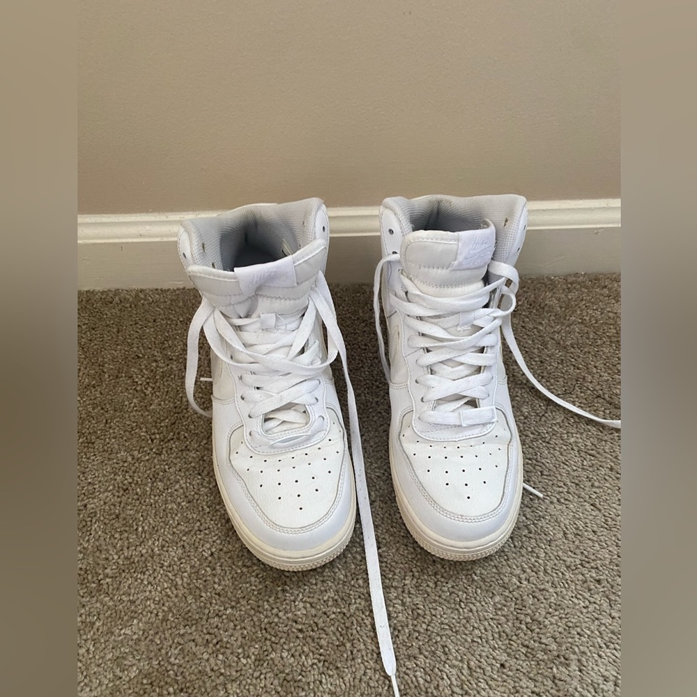 Nike Air Force 1 07 High Triple White GS Shoes Youth SIZE 7Y